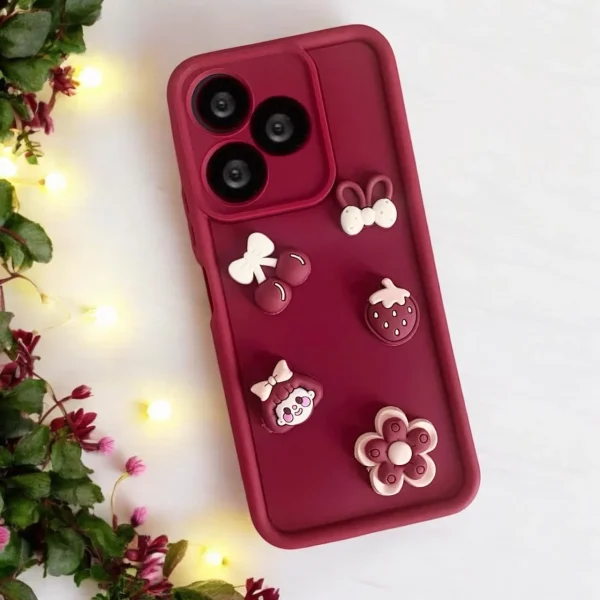 3D Cute Cherry Flower Silicone Case - Image 2
