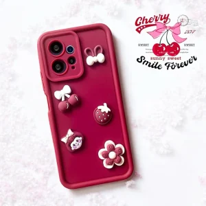 3D Cute Cherry Flower Silicone Case