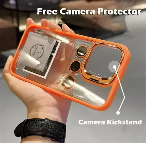 iPhone Case with FREE Camera Protector (Orange) - Image 3