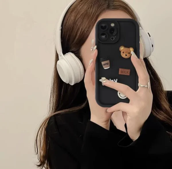 3D Bear Cute Case - Black - Image 2