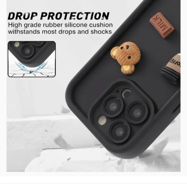 3D Bear Cute Case - Black - Image 3