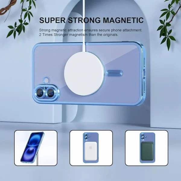 Luxury MagSafe Case For iPhone 16 - (Sierra blue) - Image 6