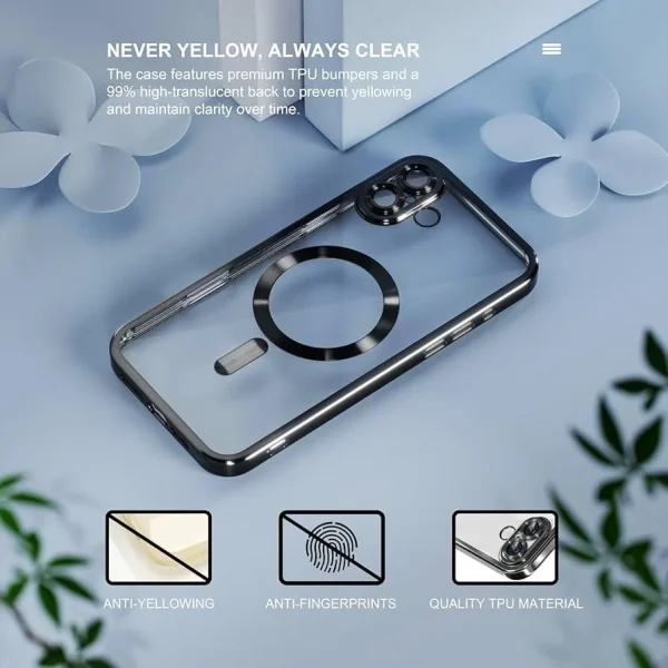 Luxury MagSafe Case For iPhone 16 - (Black) - Image 3