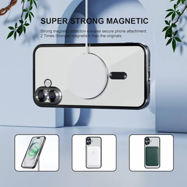 Luxury MagSafe Case For iPhone 16 - (Black) - Image 6