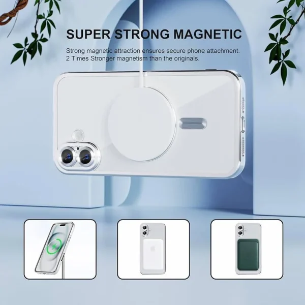 Luxury MagSafe Case For iPhone 16 - (Silver) - Image 5