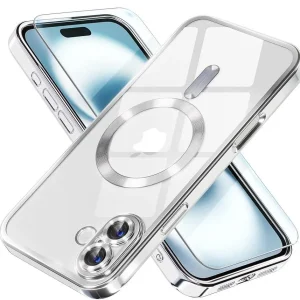 Luxury MagSafe Case For iPhone 16 - (Silver)