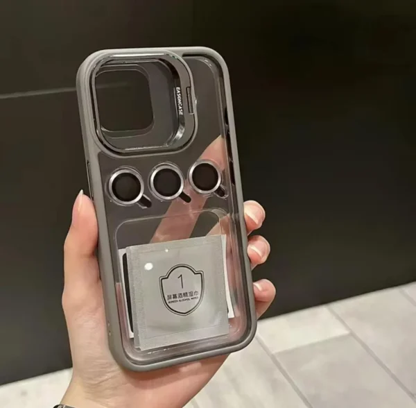 iPhone Case with FREE Camera Protector (Gray)