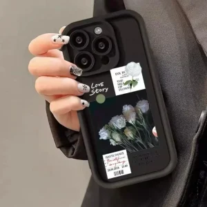 Rose Floral Case - Black (iPhone)