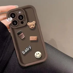 3D Bear Cute Case - Brown