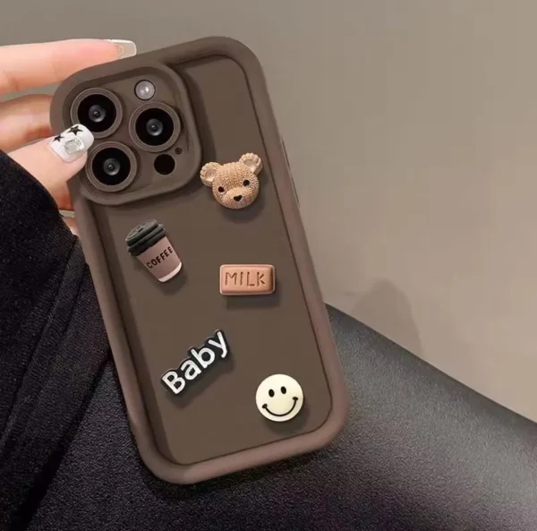 3D Bear Cute Case - Brown