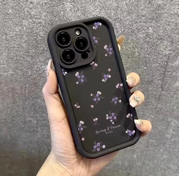 Spring Floral Case - Black (iPhone) - Image 2