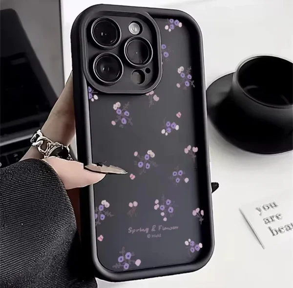 Spring Floral Case - Black (iPhone) - Image 3