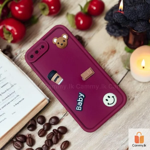 3D Bear Cute Case - Maroon - Image 3