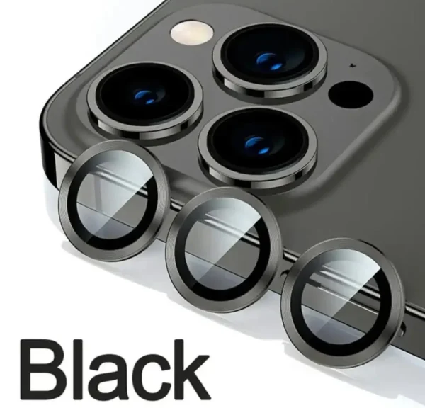 Camera Lens Ring Protector For iPhone 17 16 15 14 13 12 11 Pro Max Air - Black