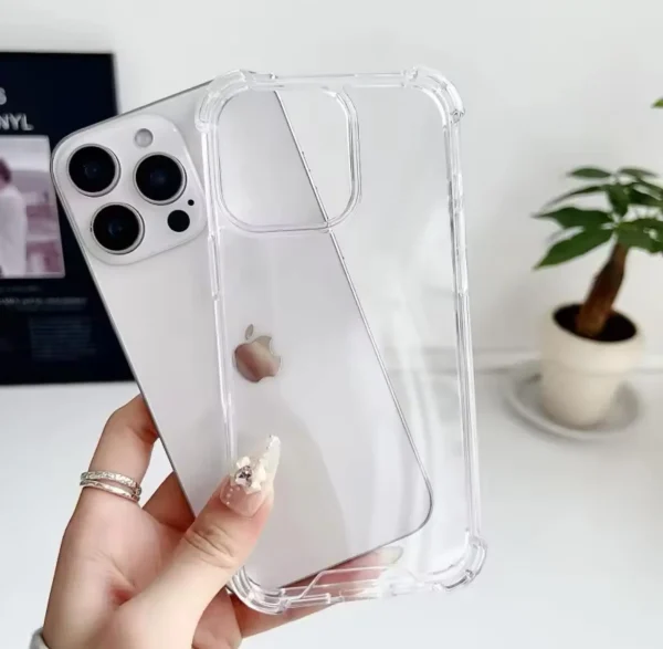 iPhone 16 15 14 13 12 11 Pro Max Back Cover - Shockproof Clear Case - Image 3