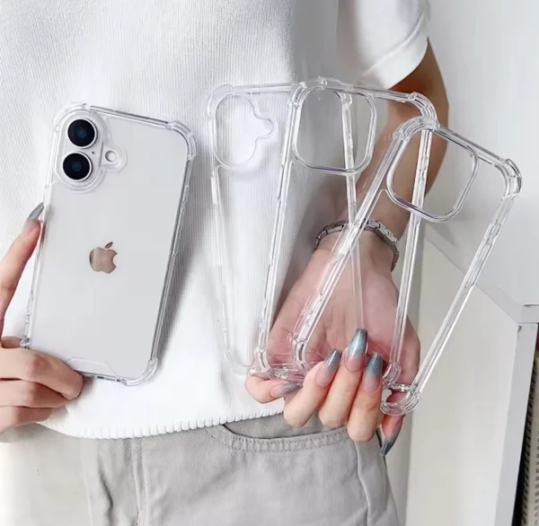 iPhone 16 15 14 13 12 11 Pro Max Back Cover - Shockproof Clear Case