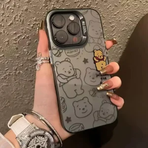 Winnie the Poor Cute Case - For iPhone 16 15 14 13 12 11 Pro Max X Xs SE2 7 8 Plus Back Cover Girls Cartoon Cute Case