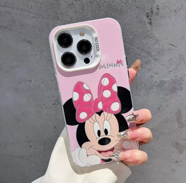 Fashion Disney Mickey Minnie Mouse Case- For iPhone 16 15 14 13 12 11 Pro Max X Xs SE2 7 8 Plus Back Cover Girls Cartoon Pink Design Cute Case - Image 2