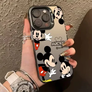 Fashion Disney Mickey Mouse Case- For iPhone 16 15 14 13 12 11 Pro Max X Xs SE2 7 8 Plus Back Cover Girls Cartoon Cute Design Case