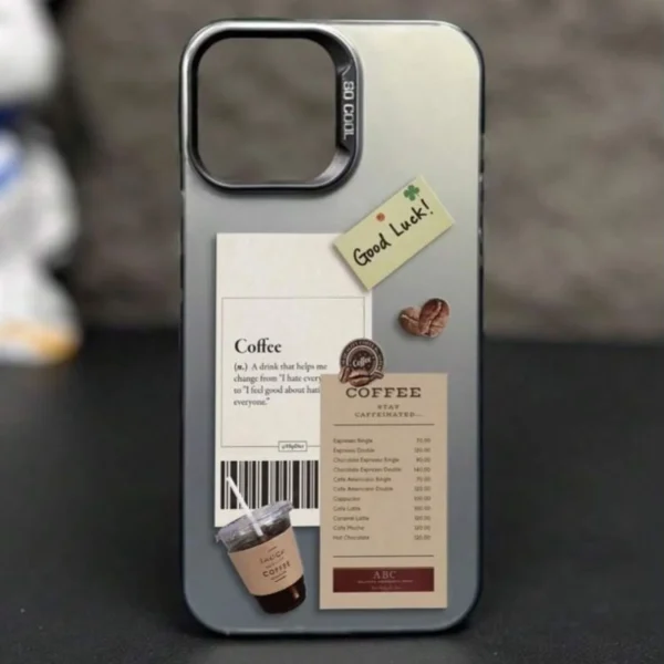 Fashion Aesthetic Coffee Case- For iPhone 16 15 14 13 12 11 Pro Max X Xs SE2 SE3 7 8 Plus Back Cover Girls Cute Design Case - Image 4