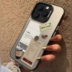Fashion Aesthetic Coffee Case- For iPhone 16 15 14 13 12 11 Pro Max X Xs SE2 SE3 7 8 Plus Back Cover Girls Cute Design Case