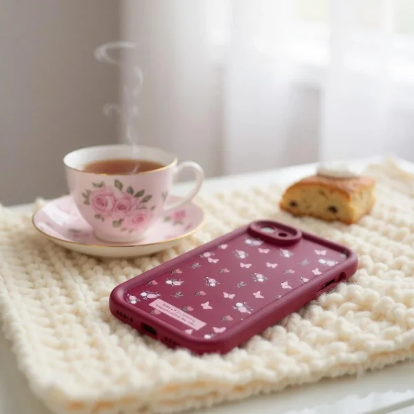 iPhone 7/ 8/ SE2/ SE3 Back Cover- Fashion Aesthetic Rose Floral Case For Girls Flower Cute Design Maroon Silicone Phone Case - Image 3