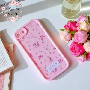 iPhone 7/ 8/ SE2/ SE3 Back Cover- Fashion Aesthetic Rose Floral Case For Girls Flower Cute Design Pink Silicone Phone Case
