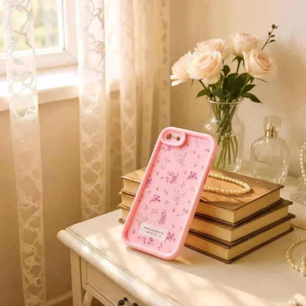 iPhone 7/ 8/ SE2/ SE3 Back Cover- Fashion Aesthetic Rose Floral Case For Girls Flower Cute Design Pink Silicone Phone Case - Image 4