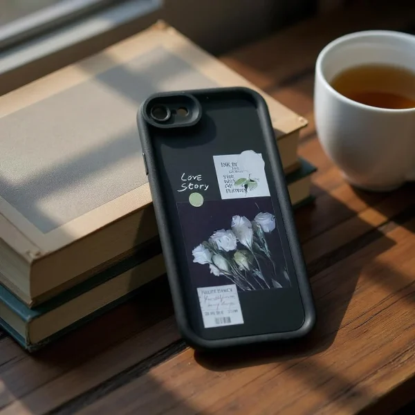 iPhone 7/ 8/ SE2/ SE3 Back Cover- Fashion Aesthetic Love Story Floral Case For Girls Rose Flower Cute Design Silicone Case - Image 3