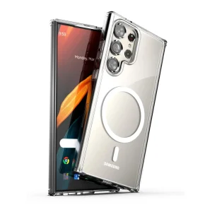 Clear Magnetic Case For Samsung S25 S24 S23 S22 Ultra Transparent Back Cover