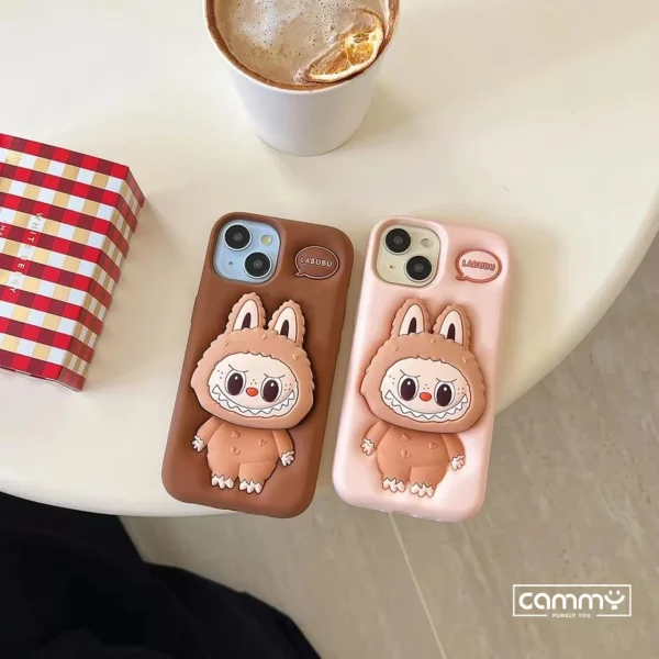 Stylish Labubu Cartoon Cute Case For iPhone 16 15 14 13 12 11 Pro Max X Xs SE2 7 8 Plus Back Cover