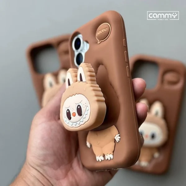 Stylish Labubu Cartoon Cute Case For iPhone 16 15 14 13 12 11 Pro Max X Xs SE2 7 8 Plus Back Cover - Image 3