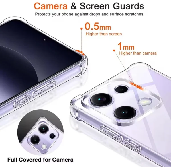 Redmi 15C Back Cover - Transparent Shockproof Protective Clear Case - Image 3