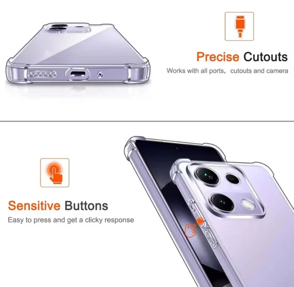 Redmi 15C Back Cover - Transparent Shockproof Protective Clear Case - Image 6