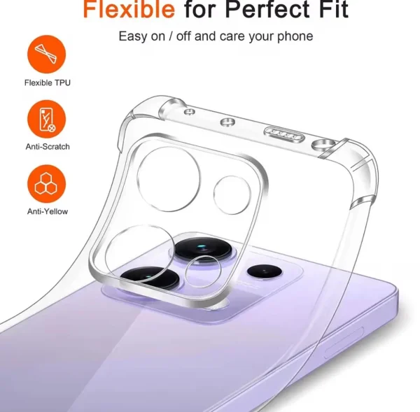 Redmi 15C Back Cover - Transparent Shockproof Protective Clear Case - Image 4