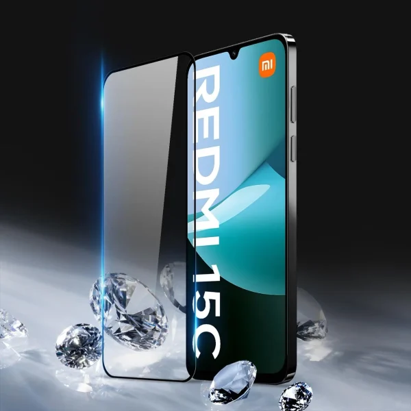 Redmi 15C Tempered Glass - Premium Full Glue Screen Protector - Image 3