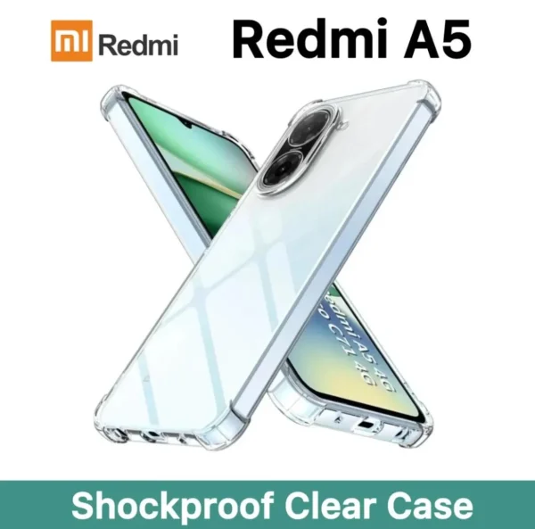 Redmi A5 Back Cover - Transparent Shockproof Protective Clear Case