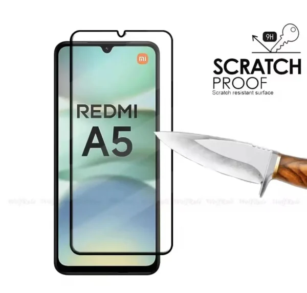 Redmi A5 Tempered Glass - Premium Full Glue Screen Protector - Image 2