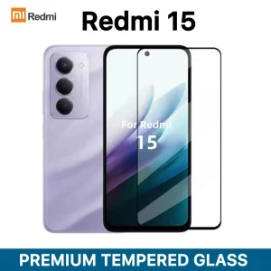 Redmi 15 Tempered Glass - Premium Full Glue Screen Protector