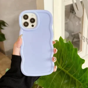 Wave Side Liquid Light Blue Silicone Phone Case For iPhone 16 15 14 13 12 11 Pro Max X Xs SE2 7 8 Plus Back Cover