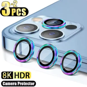 Camera Lens Ring Protector For iPhone 16 15 14 13 12 11 Pro Max - Multicolor