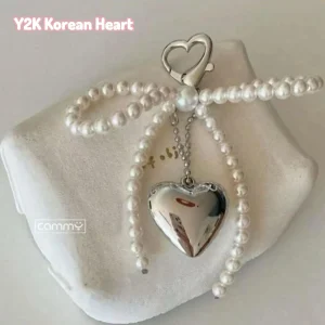 Y2K Korean Heart Charm Key Chain