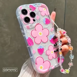 Strawberry Flower with Charm iPhone Case